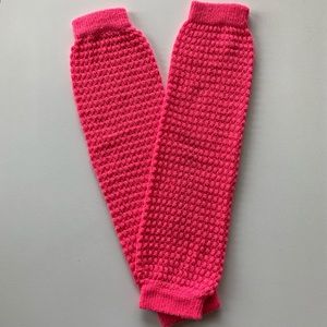 American Apparel neon pink waffle knit legwarmers